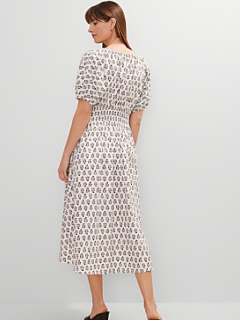 Ann Taylor Floral Smocked Puff Sleeve Midi Dress, Size 4, NWT - Picture 5 of 12